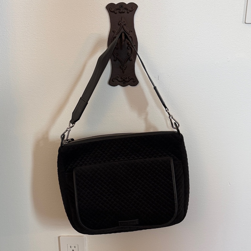 Vera Bradley Quilted velvet Black and White Floral Interior Bag